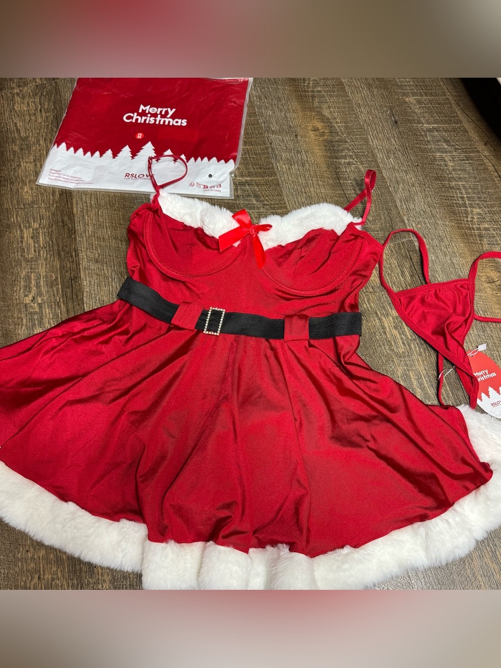 RSLOVE Santa babydoll Mrs. Claus lingerie dress size M